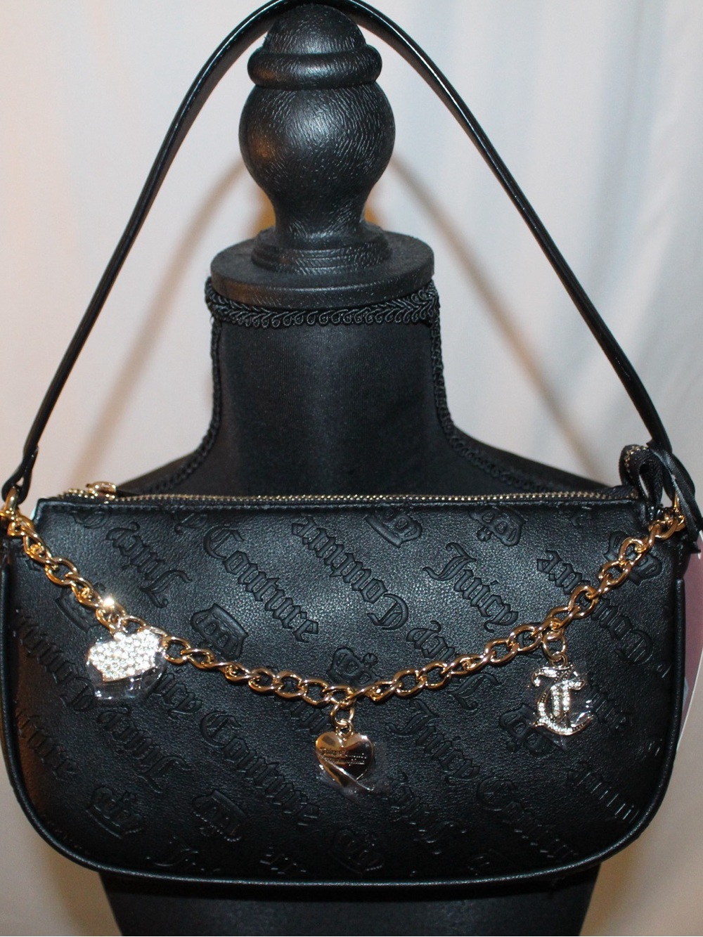 Juicy Couture Shoulder Bag with Gold Charm Chain